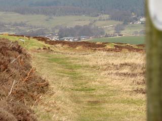 View of path from hillfort exit towards Channel rock