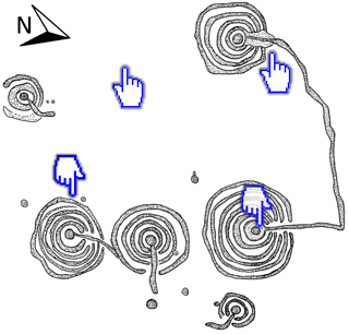 Diagram of Bicycle Rock. Select an area for information on that part of the rock.
